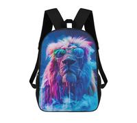 sinyumoney Sac À Dos 4Filles Lion In Colorful Paint Sac À Dos Scolaire Garçon Imprimé En 3D, Sac À Dos Décontracté Et Léger Pour Collégiens 17inch