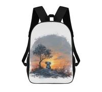 sinyumoney Sac À Dos 4Filles Lonely Baby Elephant Sac À Dos Scolaire Garçon Imprimé En 3D, Sac À Dos Décontracté Et Léger Pour Collégiens 17inch