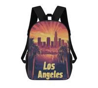 sinyumoney Sac À Dos 4Filles Los Angeles Skyline Sunset Sac À Dos Scolaire Garçon Imprimé En 3D, Sac À Dos Décontracté Et Léger Pour Collégiens 17inch