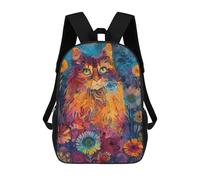 sinyumoney Sac À Dos 4Filles Maine Coon Sac À Dos Scolaire Garçon Imprimé En 3D, Sac À Dos Décontracté Et Léger Pour Collégiens 17inch