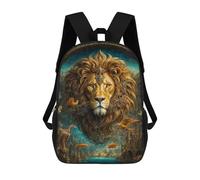 sinyumoney Sac À Dos 4Filles Majestic Lion in Fantasy Realm Sac À Dos Scolaire Garçon Imprimé En 3D, Sac À Dos Décontracté Et Léger Pour Collégiens 17inch