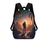 sinyumoney Sac À Dos 4Filles Mars Explorer Sunset Sac À Dos Scolaire Garçon Imprimé En 3D, Sac À Dos Décontracté Et Léger Pour Collégiens 17inch