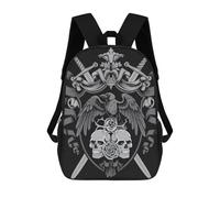 sinyumoney Sac À Dos 4Filles Medieval Raven Skull Crest - Gothic Raven Sac À Dos Scolaire Garçon Imprimé En 3D, Sac À Dos Décontracté Et Léger Pour Collégiens 17inch