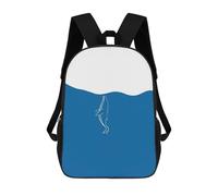 sinyumoney Sac À Dos 4Filles Minimalist Whale in Blue Ocean Sac À Dos Scolaire Garçon Imprimé En 3D, Sac À Dos Décontracté Et Léger Pour Collégiens 17inch