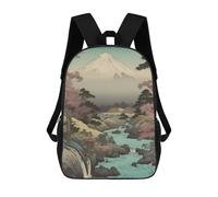 sinyumoney Sac À Dos 4Filles Mount Fuji Sac À Dos Scolaire Garçon Imprimé En 3D, Sac À Dos Décontracté Et Léger Pour Collégiens 17inch