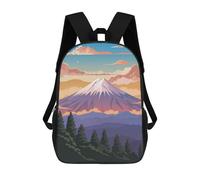 sinyumoney Sac À Dos 4Filles Mount Fuji Sunset Sac À Dos Scolaire Garçon Imprimé En 3D, Sac À Dos Décontracté Et Léger Pour Collégiens 17inch