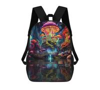 sinyumoney Sac À Dos 4Filles Mushroom Fantasy World Sac À Dos Scolaire Garçon Imprimé En 3D, Sac À Dos Décontracté Et Léger Pour Collégiens 17inch