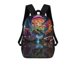 sinyumoney Sac À Dos 4Filles Mushroom Fantasy World Sac À Dos Scolaire Garçon Imprimé En 3D, Sac À Dos Décontracté Et Léger Pour Collégiens 17inch