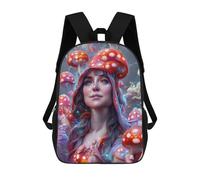 sinyumoney Sac À Dos 4Filles Mystical Mushroom Enchantress Sac À Dos Scolaire Garçon Imprimé En 3D, Sac À Dos Décontracté Et Léger Pour Collégiens 17inch