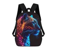 sinyumoney Sac À Dos 4Filles Neon Leopard Portrait Sac À Dos Scolaire Garçon Imprimé En 3D, Sac À Dos Décontracté Et Léger Pour Collégiens 17inch