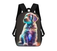 sinyumoney Sac À Dos 4Filles Neon Pup Glowing Whimsy Sac À Dos Scolaire Garçon Imprimé En 3D, Sac À Dos Décontracté Et Léger Pour Collégiens 17inch