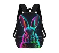 sinyumoney Sac À Dos 4Filles Neon Rabbit Portrait Sac À Dos Scolaire Garçon Imprimé En 3D, Sac À Dos Décontracté Et Léger Pour Collégiens 17inch