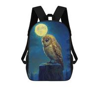 sinyumoney Sac À Dos 4Filles Owl Under Moonlight Sac À Dos Scolaire Garçon Imprimé En 3D, Sac À Dos Décontracté Et Léger Pour Collégiens 17inch