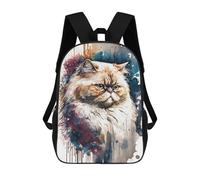 sinyumoney Sac À Dos 4Filles Persian Cat Watercolor Sac À Dos Scolaire Garçon Imprimé En 3D, Sac À Dos Décontracté Et Léger Pour Collégiens 17inch