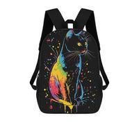 sinyumoney Sac À Dos 4Filles Rainbow Cat Art Sac À Dos Scolaire Garçon Imprimé En 3D, Sac À Dos Décontracté Et Léger Pour Collégiens 17inch