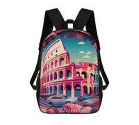 sinyumoney Sac À Dos 4Filles Rome Colesseum 1 Sac À Dos Scolaire Garçon Imprimé En 3D, Sac À Dos Décontracté Et Léger Pour Collégiens 17inch