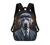 sinyumoney Sac À Dos 4Filles Silver Labrador Dog Wearing A Suit in The Pub Sac À Dos Scolaire Garçon Imprimé En 3D, Sac À Dos Décontracté Et Léger Pour Collégiens 17inch