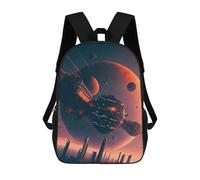 sinyumoney Sac À Dos 4Filles Space Station Odyssey Sac À Dos Scolaire Garçon Imprimé En 3D, Sac À Dos Décontracté Et Léger Pour Collégiens 17inch
