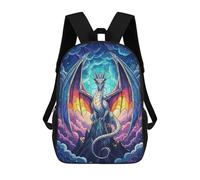 sinyumoney Sac À Dos 4Filles Stained Glass Dragon on Mountain Peak Sac À Dos Scolaire Garçon Imprimé En 3D, Sac À Dos Décontracté Et Léger Pour Collégiens 17inch