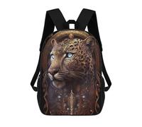 sinyumoney Sac À Dos 4Filles Steampunk Leopard Portrait-6 Sac À Dos Scolaire Garçon Imprimé En 3D, Sac À Dos Décontracté Et Léger Pour Collégiens 17inch