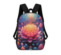 sinyumoney Sac À Dos 4Filles Surreal Lotus Flower Sac À Dos Scolaire Garçon Imprimé En 3D, Sac À Dos Décontracté Et Léger Pour Collégiens 17inch