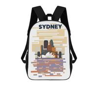 sinyumoney Sac À Dos 4Filles Sydney Harbour Sac À Dos Scolaire Garçon Imprimé En 3D, Sac À Dos Décontracté Et Léger Pour Collégiens 17inch
