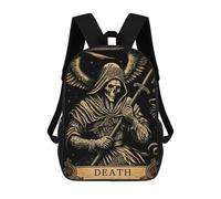 sinyumoney Sac À Dos 4Filles The Death Tarot Card Sac À Dos Scolaire Garçon Imprimé En 3D, Sac À Dos Décontracté Et Léger Pour Collégiens 17inch