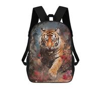sinyumoney Sac À Dos 4Filles Tiger in Paint Bird View Sac À Dos Scolaire Garçon Imprimé En 3D, Sac À Dos Décontracté Et Léger Pour Collégiens 17inch
