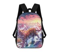 sinyumoney Sac À Dos 4Filles Tiger Mountain Sac À Dos Scolaire Garçon Imprimé En 3D, Sac À Dos Décontracté Et Léger Pour Collégiens 17inch