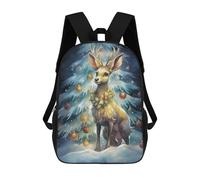 sinyumoney Sac À Dos 4Filles Tiny Reindeer Christmas Sac À Dos Scolaire Garçon Imprimé En 3D, Sac À Dos Décontracté Et Léger Pour Collégiens 17inch