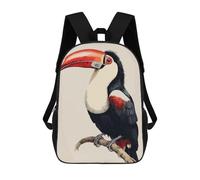 sinyumoney Sac À Dos 4Filles Toucan Japanese Painting Sac À Dos Scolaire Garçon Imprimé En 3D, Sac À Dos Décontracté Et Léger Pour Collégiens 17inch