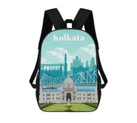 sinyumoney Sac À Dos 4Filles Travel to Kolkata Sac À Dos Scolaire Garçon Imprimé En 3D, Sac À Dos Décontracté Et Léger Pour Collégiens 17inch