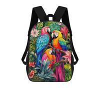 sinyumoney Sac À Dos 4Filles Tropical Parrot Trio Sac À Dos Scolaire Garçon Imprimé En 3D, Sac À Dos Décontracté Et Léger Pour Collégiens 17inch