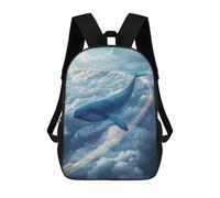sinyumoney Sac À Dos 4Filles Whale Flying through Clouds with Rainbow Sac À Dos Scolaire Garçon Imprimé En 3D, Sac À Dos Décontracté Et Léger Pour Collégiens 17inch
