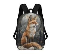 sinyumoney Sac À Dos 4Filles Whimsical Red Fox Artwork Sac À Dos Scolaire Garçon Imprimé En 3D, Sac À Dos Décontracté Et Léger Pour Collégiens 17inch