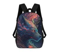sinyumoney Sac À Dos 4Filles Wolf Illusion Sac À Dos Scolaire Garçon Imprimé En 3D, Sac À Dos Décontracté Et Léger Pour Collégiens 17inch