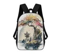 sinyumoney Sac à dos abstrait Fuji Mountain Feline Serene Painting Sacs à dos pour enfants Sac à dos d'école imprimé 3D Sac à dos d'école pour enfants Sacs à dos de voyage pour enfants primaire