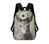 sinyumoney Sac à dos aquarelle pour bébé zèbre Sac à dos d'école tendance Sac d'école imprimé 3D pour garçons élèves du primaire et du collège, Âne avec papier toilette, 17"