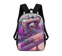 sinyumoney Sac à dos d'école 3D Whispering Trees A Dreamy Garden Scene pour enfants et adultes, grands sacs d'école avec poche latérale en maille, Œuvre d'art de train futuriste, 17"