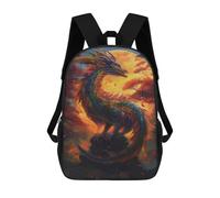 sinyumoney Sac à dos d'école Dragon Sunset pour filles garçons sac à dos avec poche sac d'école tendance sac à dos pour enfants, Dragon Sunset, 17"