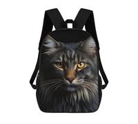 sinyumoney Sac à dos d'école imprimé en 3D « I Hate Work » pour enfants, sac d'école imprimé 3D pour garçons, primaire et moyen, Portrait d'animal de chat cool, 17"