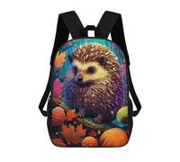 sinyumoney Sac à dos d'école, sac à dos d'école, grande capacité, sac à dos pour enfants, sac à dos d'école, sac à dos 3D, cadeau pour enfants, Fantasy Hérisson d'automne, 17"