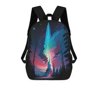 sinyumoney Sac à dos d'école Yin et Yang Koi Fish Bookbag pour garçons filles Sac d'école College Business Voyage Sac de travail, Fusée dans le ciel nocturne, 17"