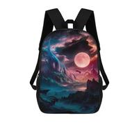 sinyumoney Sac À Dos Enfant 17 Pouces Imprimé En 3D, Motif Dessin Animé Alien Moonlight Realms, Idéal Pour Les Voyages, Les Livres Et L'école.
