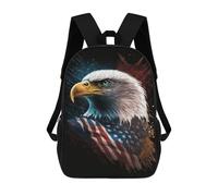 sinyumoney Sac À Dos Enfant 17 Pouces Imprimé En 3D, Motif Dessin Animé American Flag Eagle Art Print, Idéal Pour Les Voyages, Les Livres Et L'école.