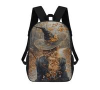 sinyumoney Sac À Dos Enfant 17 Pouces Imprimé En 3D, Motif Dessin Animé Autumn Witch Hat with Leaves, Idéal Pour Les Voyages, Les Livres Et L'école.