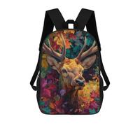 sinyumoney Sac À Dos Enfant 17 Pouces Imprimé En 3D, Motif Dessin Animé Autumnal Deer Portrait-3, Idéal Pour Les Voyages, Les Livres Et L'école.