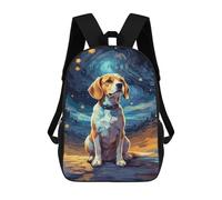 sinyumoney Sac À Dos Enfant 17 Pouces Imprimé En 3D, Motif Dessin Animé Beagle Starry Night, Idéal Pour Les Voyages, Les Livres Et L'école.