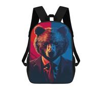 sinyumoney Sac À Dos Enfant 17 Pouces Imprimé En 3D, Motif Dessin Animé Bear Market Analysis Report, Idéal Pour Les Voyages, Les Livres Et L'école.