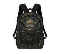 sinyumoney Sac À Dos Enfant 17 Pouces Imprimé En 3D, Motif Dessin Animé Black Wolf Head - Gothic Metal Fantasy Poster, Idéal Pour Les Voyages, Les Livres Et L'école.